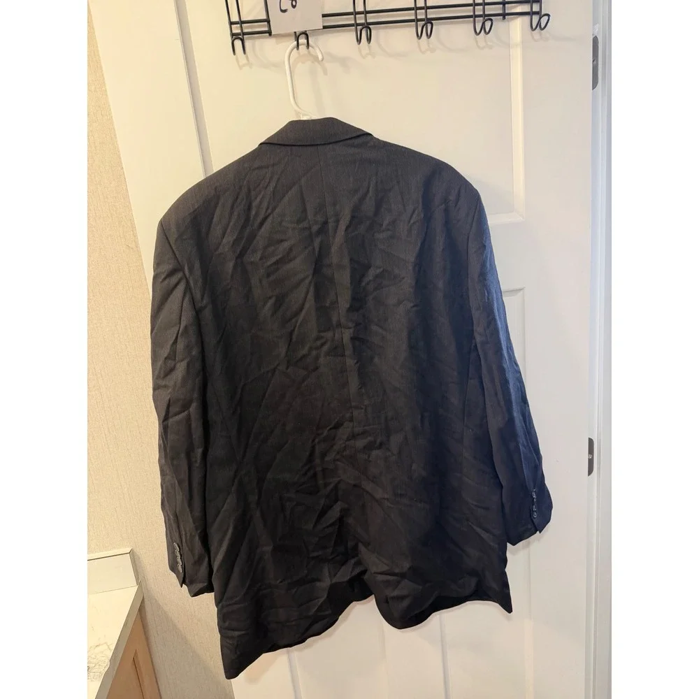 Mens 100% Wool 3-Button Blazer Jacket Made in Canada Charcoal Grey 44 T L004503D